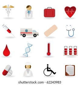 Medical Health Care Related Symbols Stock Vector (Royalty Free ...