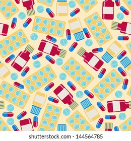 Medical and health care seamless pattern.