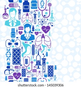 Medical and health care seamless pattern.