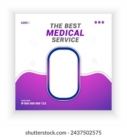 Medical health care service and multipurpose clinic social media post design template