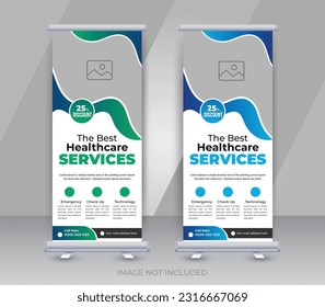 Medical health care services doctor clinic hospital signage or roll up banner template