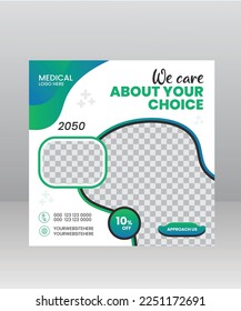 Medical Health Care Social Media Post design template