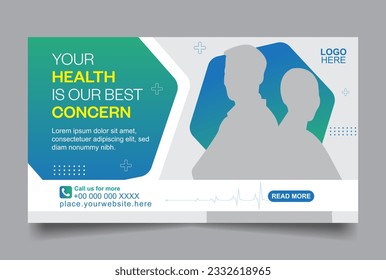 medical and health care social media and website cover banner