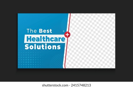 Medical health care thumbnail clickable video cover editable web banner design