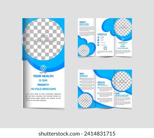 Medical  Health Care Tri Fold Brochure Design Template   Editable And Resizable
