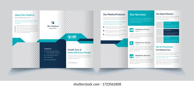 Medical, health care Trifold brochure template