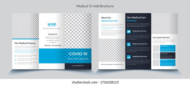 Medical, health care Trifold brochure template