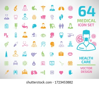 Medical and health care vector icon set design