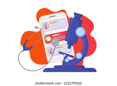 Medical Health Care Vector Illustration: Online Lab Results Concept.