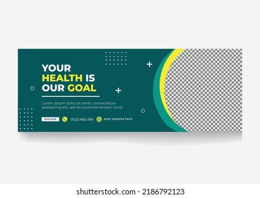 Medical health care web banner and social media design template 