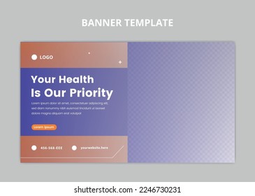 Medical health care web banner template.	