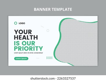 Medical Health care web banner template. for web banner ads. video thumbnail for Medical healthcare and web banner template. Dental clinic social media health service vector layout.