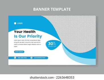 Medical Health care web banner template. for web banner ads. video thumbnail for Medical healthcare and web banner template. Dental clinic social media health service vector layout.