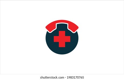 Medical health Emergency call helpline  icon logo design vector illustration
