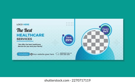 Medical Health Facebook Cover Design Template, Web Banner, for Social Media.