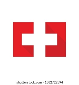 medical and health flag logo design 