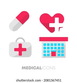 Medical Health Flat Icon Collection Set