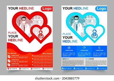Medical Health flyer design vector template. or Corporate business flyer design. 