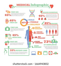Medical, Health And Healthcare Icons And Data Elements, Infographic