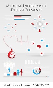 Medical, health and healthcare icons and infographic 