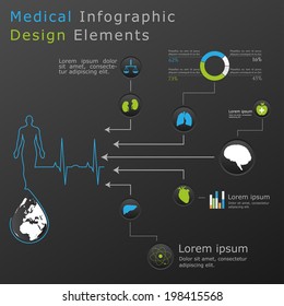 Medical, health and healthcare icons and infographic