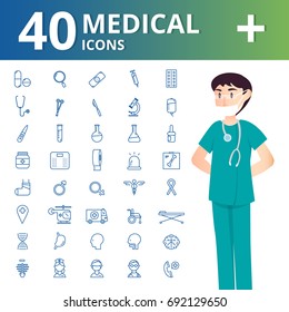 Medical health and healthcare icons and infographic