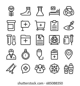 Medical, Health and Hospital Line Vector Icons 9