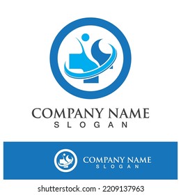 Medical health icon digital logo design vector illustration