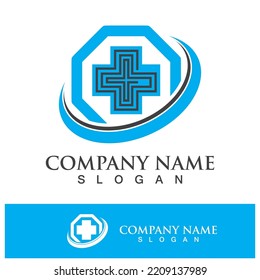 Medical health icon digital logo design vector illustration