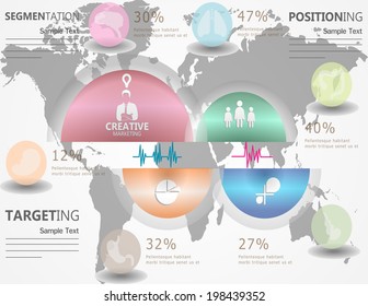 Medical, health and icons and data elements, info graphic heart, brain , kidney and other human organs symbols