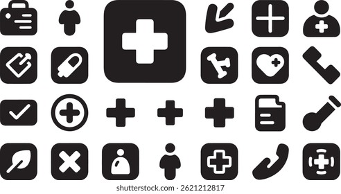 Medical and Health Icons design clean and uniform in style