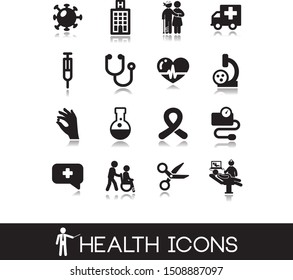 Medical and health icons. Vector illustration.