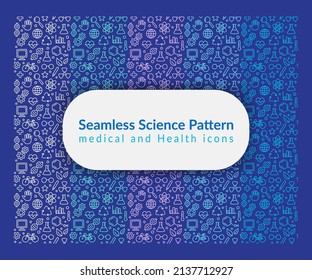 Medical and Health icons Vector. Seamless Science Pattern