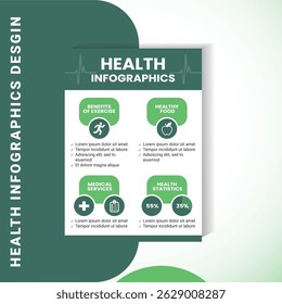 Medical Health Infographic Vector Flat Design Template for Healthcare Information