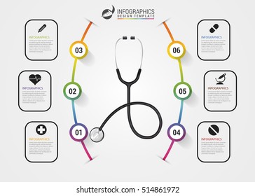 Medical And Health infographics. Modern design template. Vector illustration