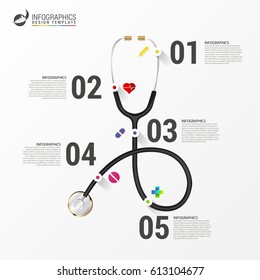 Medical And Health infographics. Modern design template. Vector illustration