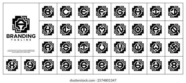 Medical health initial letter A-Z logo set