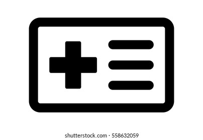 Medical Health Insurance Card Line Art Vector Icon For Apps And Websites