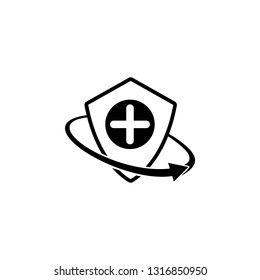 medical, health insurance. Element of insurance in shield icon. Premium quality graphic design icon. Signs and symbols collection icon for websites, web design, mobile app