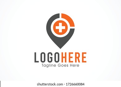 medical health location mark vector icon