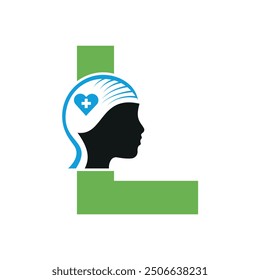 Medical Health Logo combine with letter L vector template