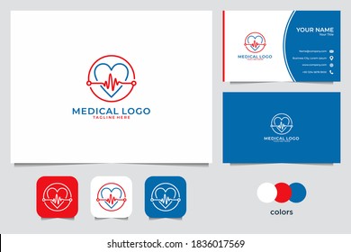 medical health logo design and business card