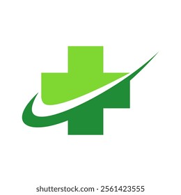 Medical health logo design. Hospital logo. Abstract medic symbol. Health care isolated logo. Vector Illustration.
