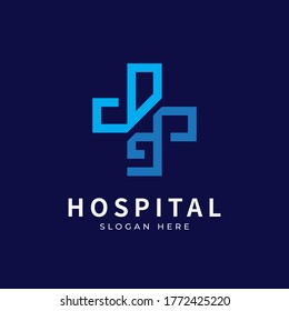 Medical Health logo with initial letter DG, GD, D G logo designs concept.