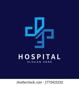 Medical Health logo with initial letter DE, ED, D E logo designs concept.