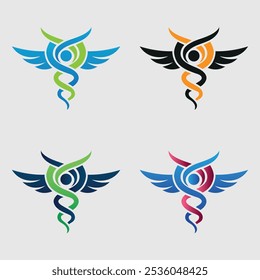 Medical, Health, Medicare, Clinical, Hospital, Natural, Organic, Medicine, Heart logo, Cap soul, Tablet, Medic, Green, Blue, Leaf, Vector, Simple, Free vector, pill, sing, design, eco, pharmacy