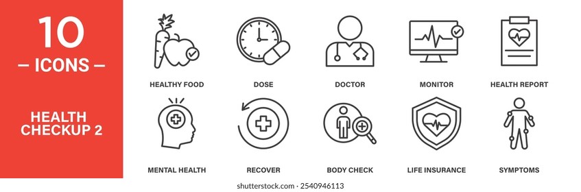 Ícones de Monitoramento Médico e de Saúde