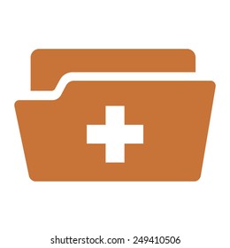 Medical Health Record Folder Flat Icon For Healthcare Apps And Websites