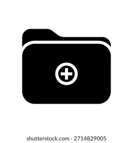 Medizinische Krankenakte Ordner flaches Symbol für die Gesundheitsversorgung. Vektorgrafik, eps10.