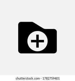 Medical health record folder icon for healthcare apps and websites.